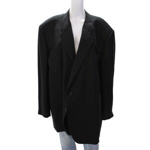 Hickey Freeman Men's Long Sleeves Lined Two Button Jacket Black Size 44
